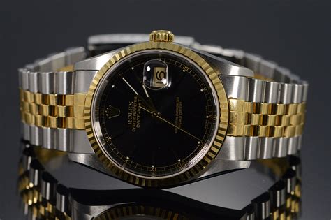 rolex black face datejust